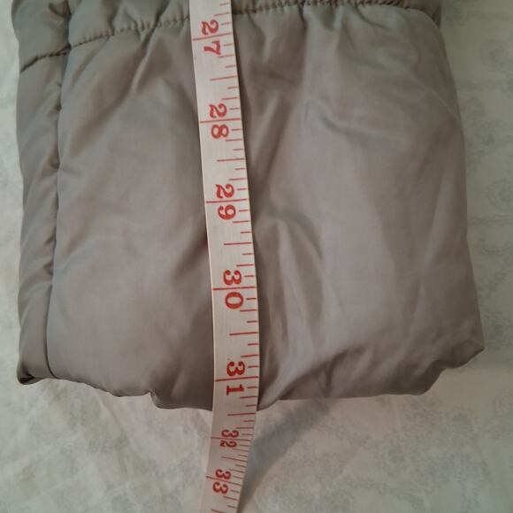 Diana Gallesi Quilted Gray Puffer Coat Parka Zip Up Knee Length LARGE Italy NWT - Picture 7 of 12